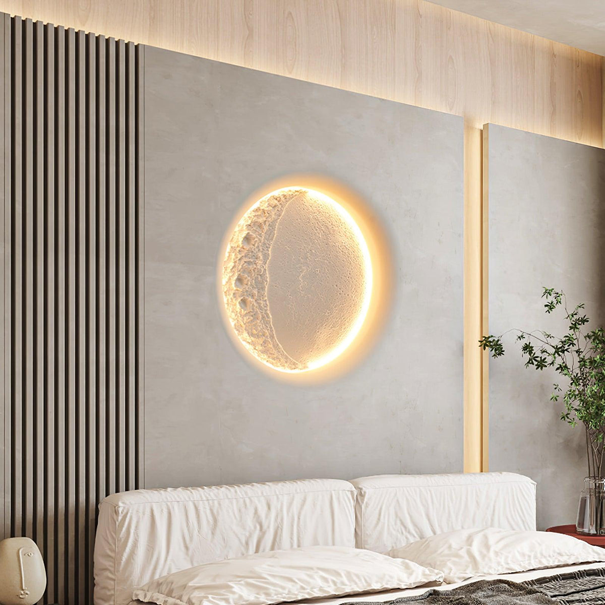 Elaisaine wandlamp Gips Maan
