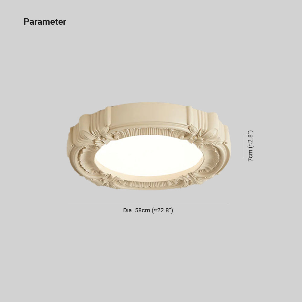 Quinn Retro Frans Inbouwmontage Plafondlamp Hars Acryl Slaapkamer