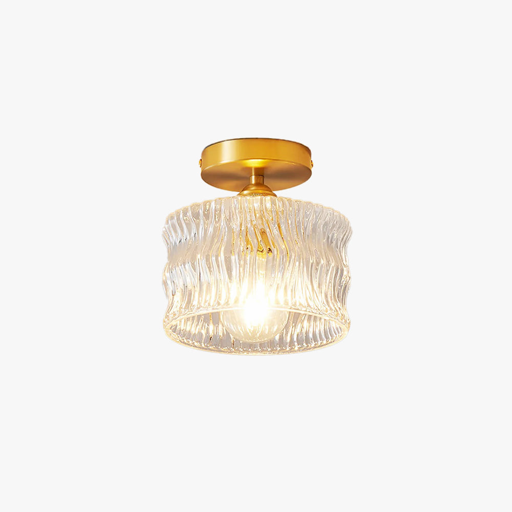 Quinn Luxueus Inbouwmontage Plafondlamp Duidelijk Metaal Glas Gang