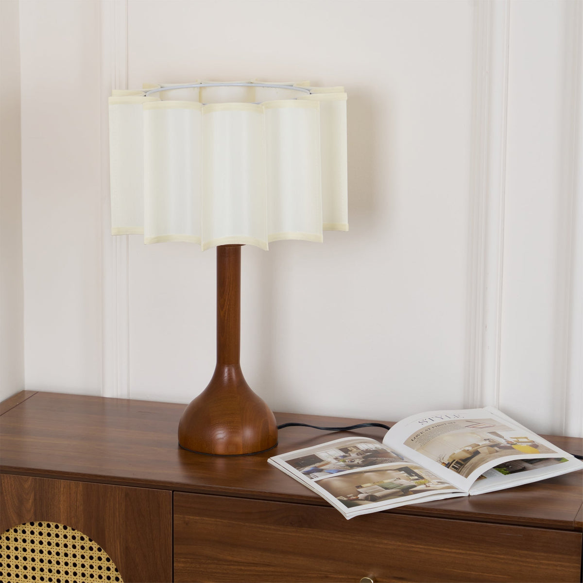 Livenq Houten Stoffen Retro tafellamp