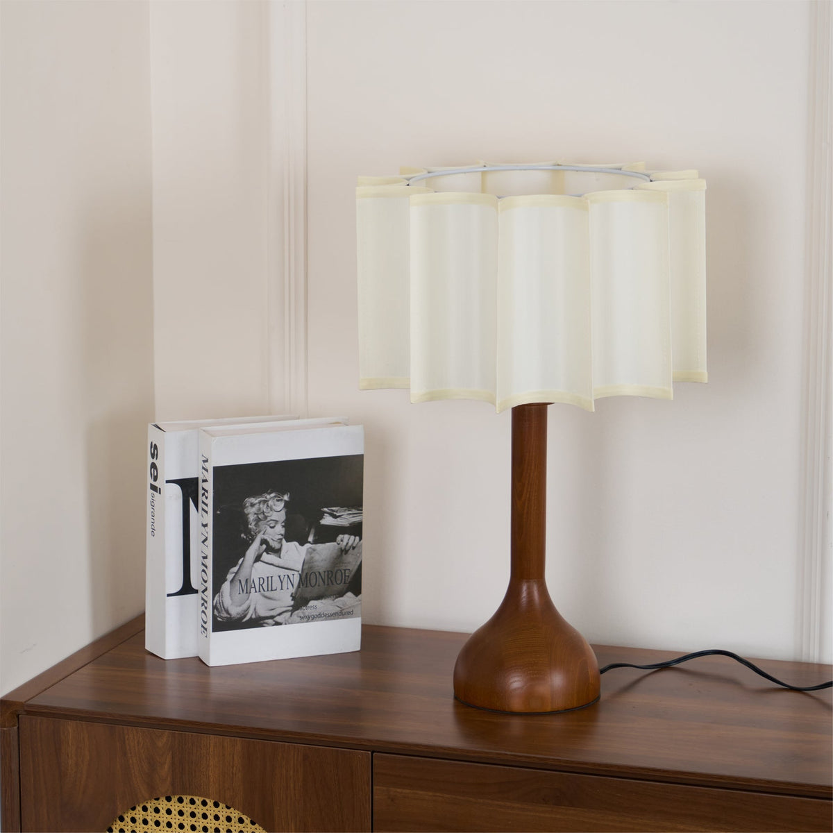 Livenq Houten Stoffen Retro tafellamp