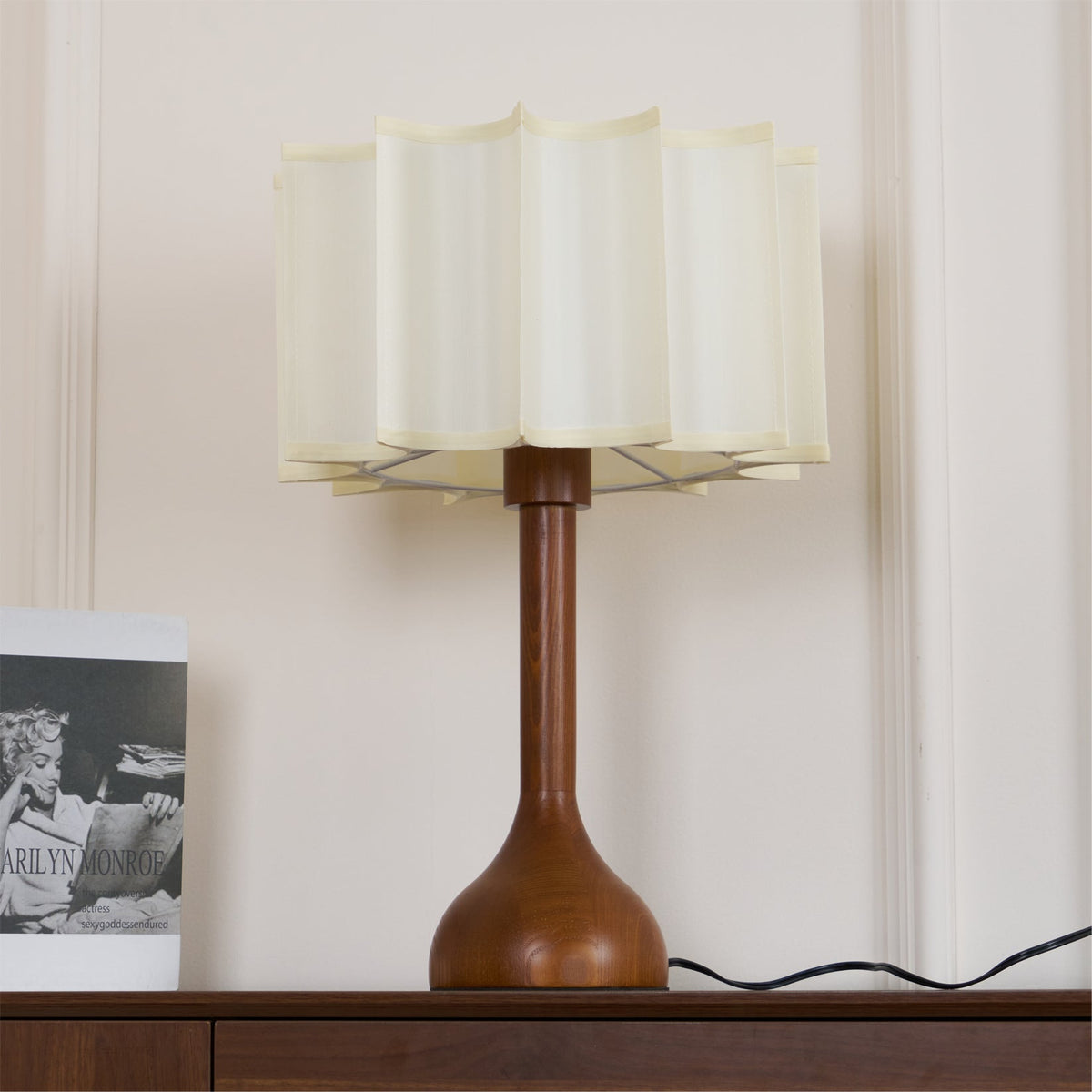 Livenq Houten Stoffen Retro tafellamp