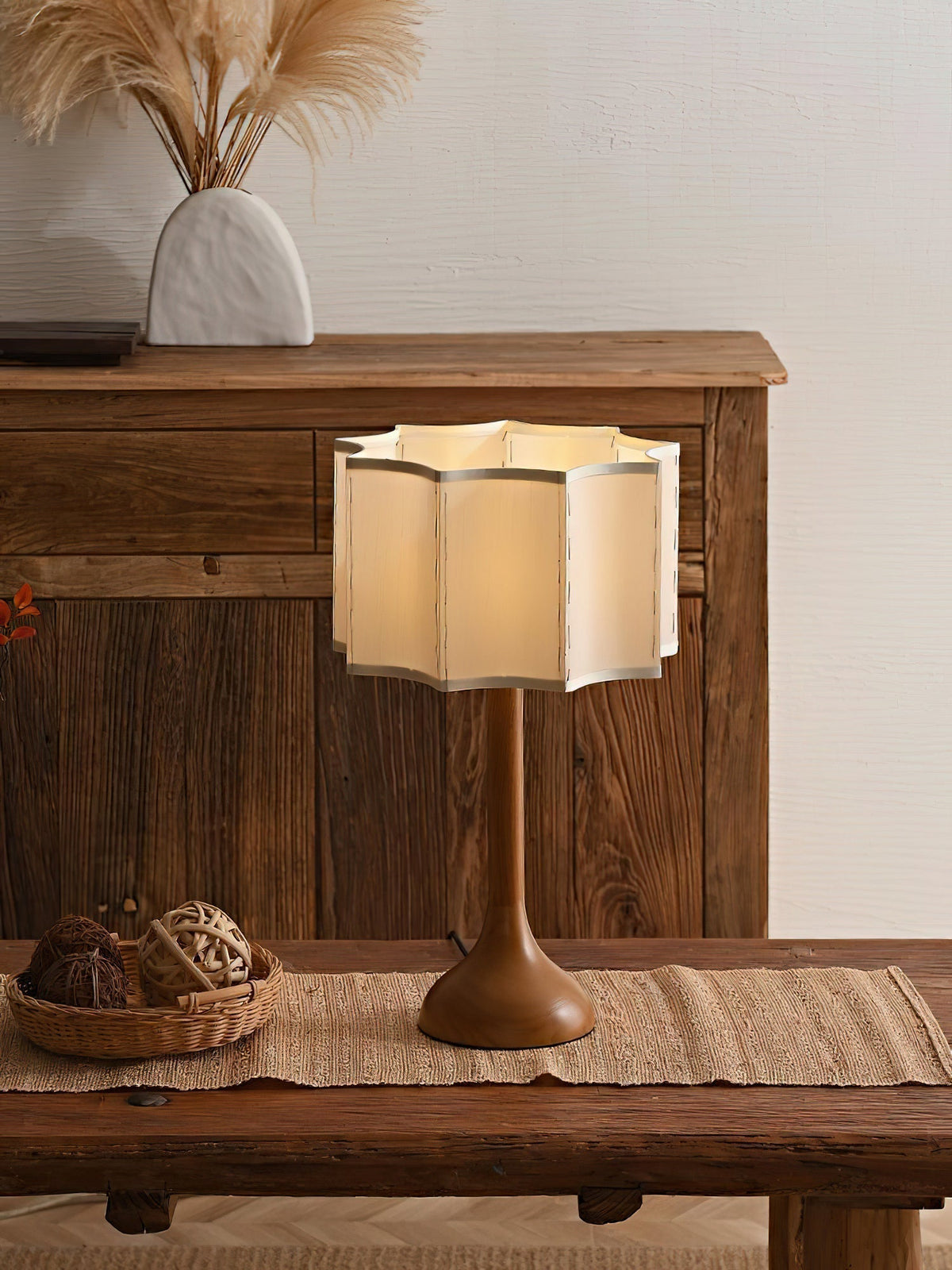 Livenq Houten Stoffen Retro tafellamp