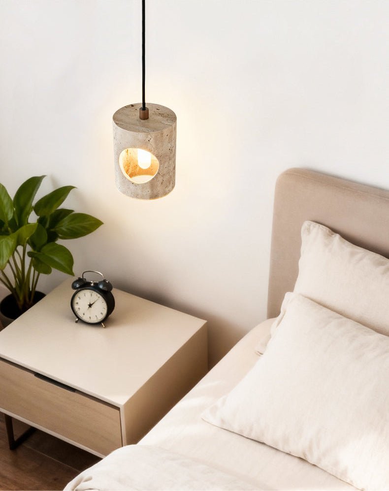 Ula hanglamp met gele travertin