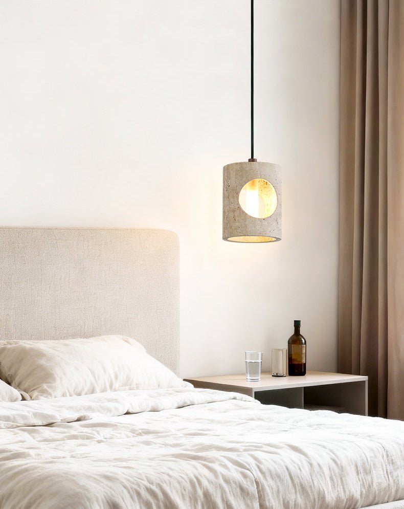Ula hanglamp met gele travertin