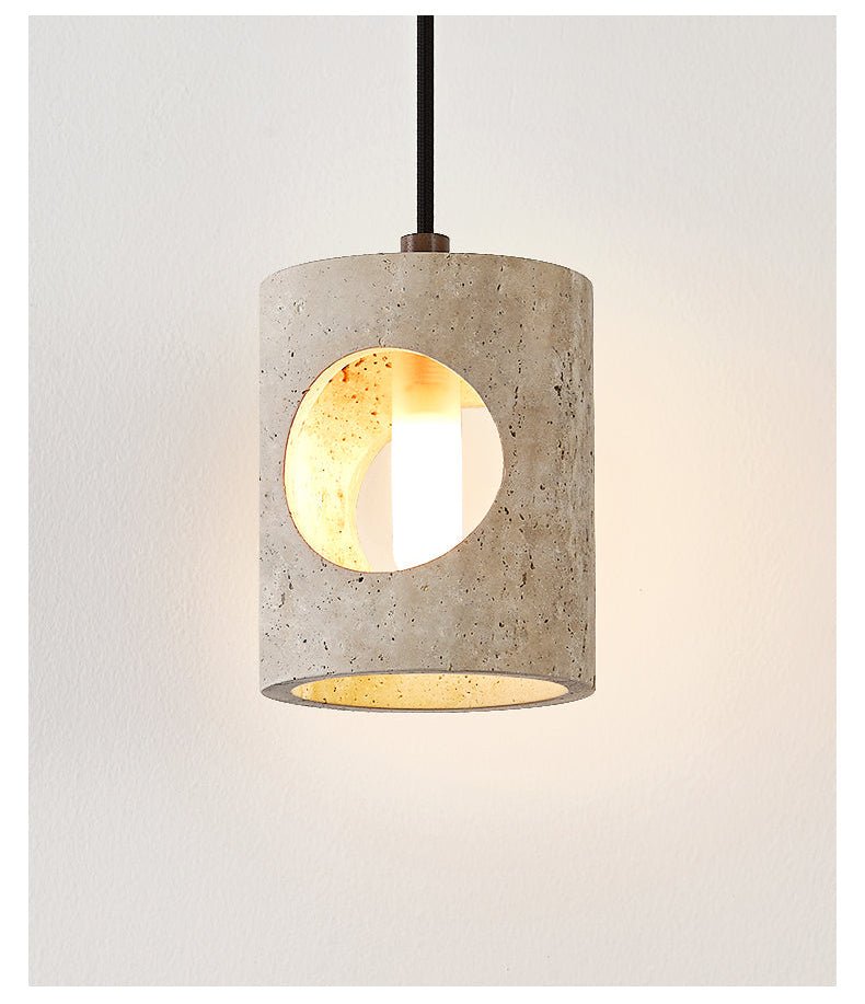 Ula hanglamp met gele travertin