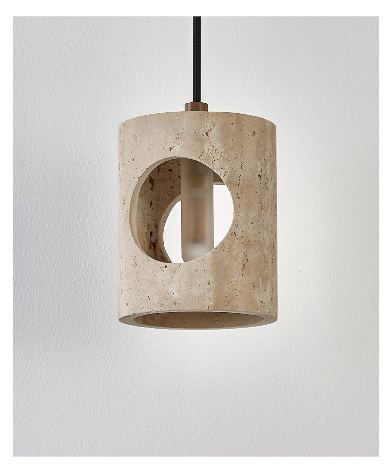 Ula hanglamp met gele travertin