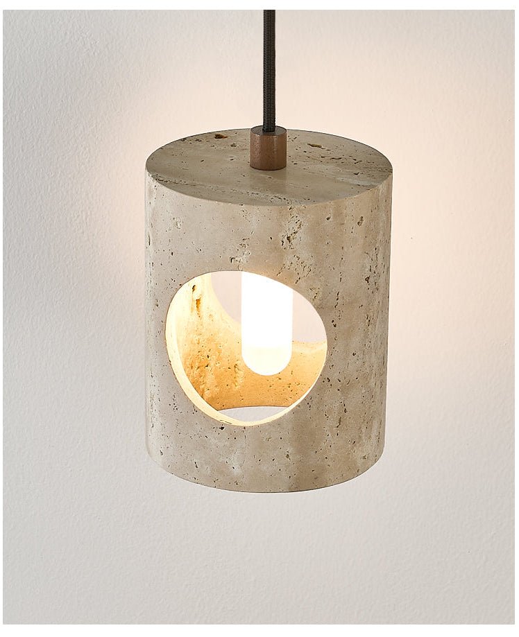 Ula hanglamp met gele travertin