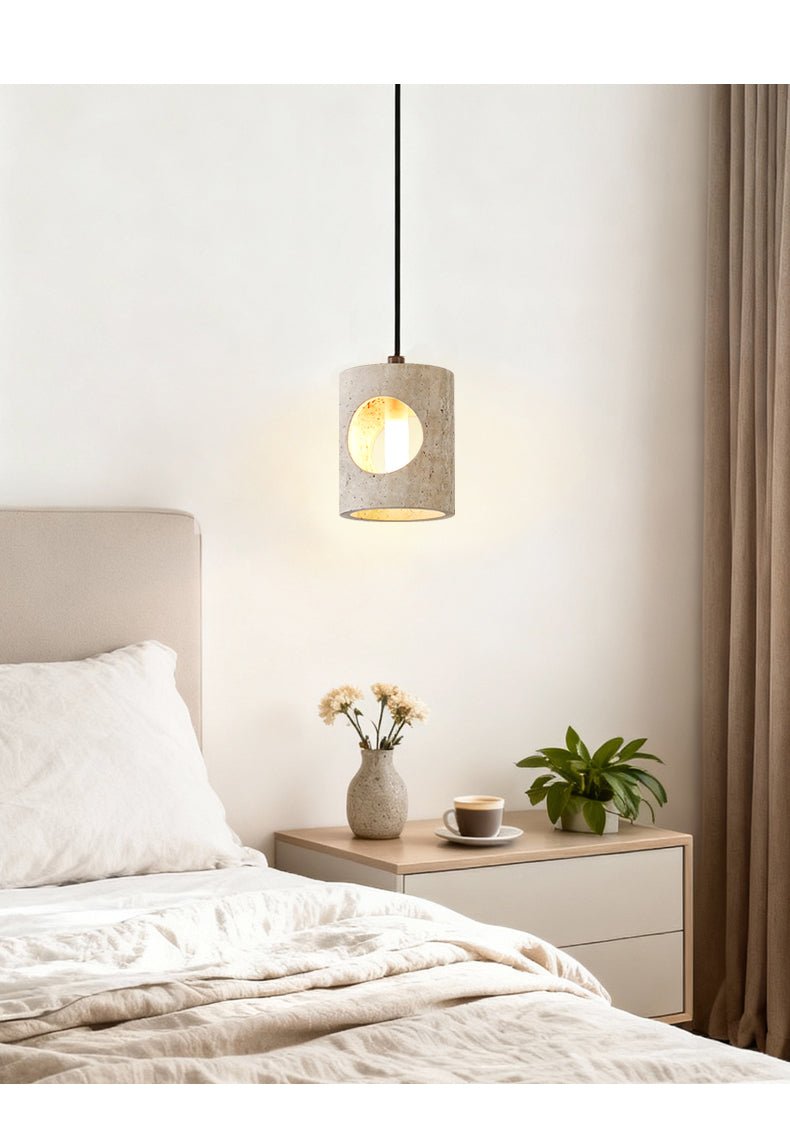 Ula hanglamp met gele travertin
