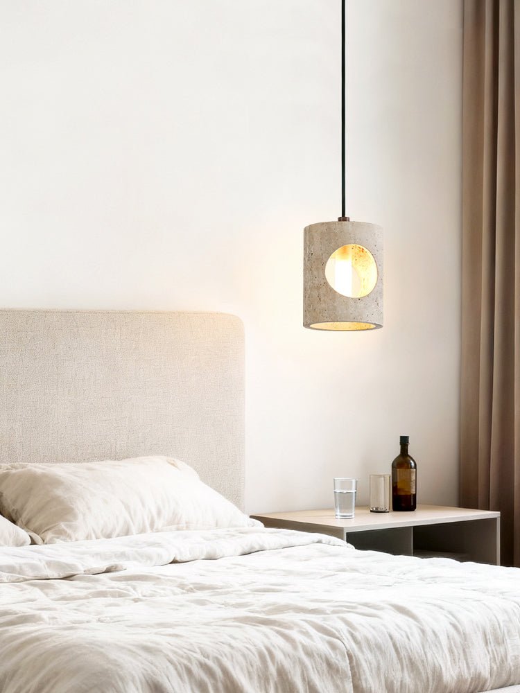 Ula hanglamp met gele travertin