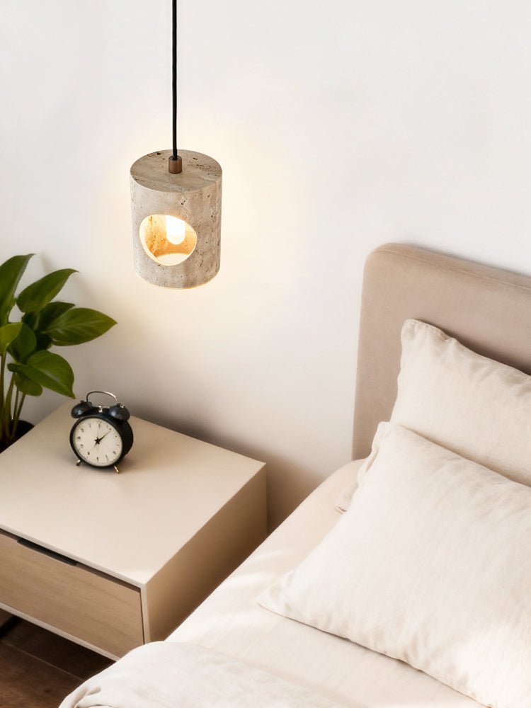 Ula hanglamp met gele travertin