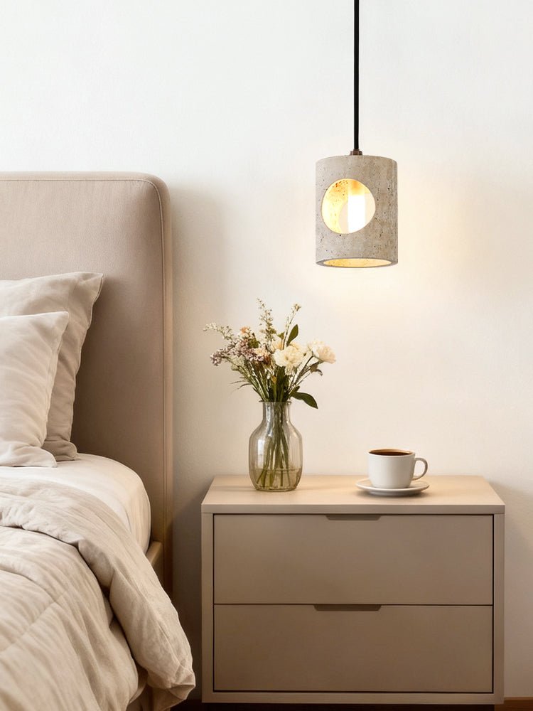 Ula hanglamp met gele travertin