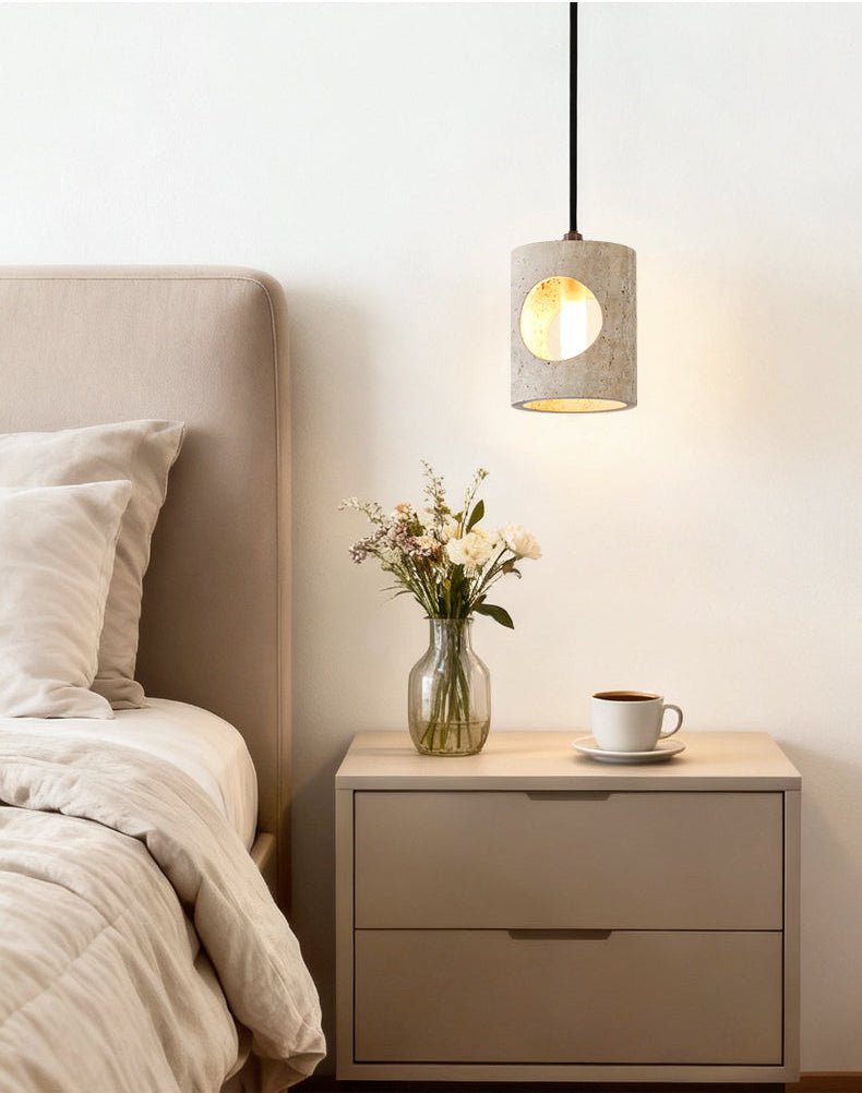 Ula hanglamp met gele travertin