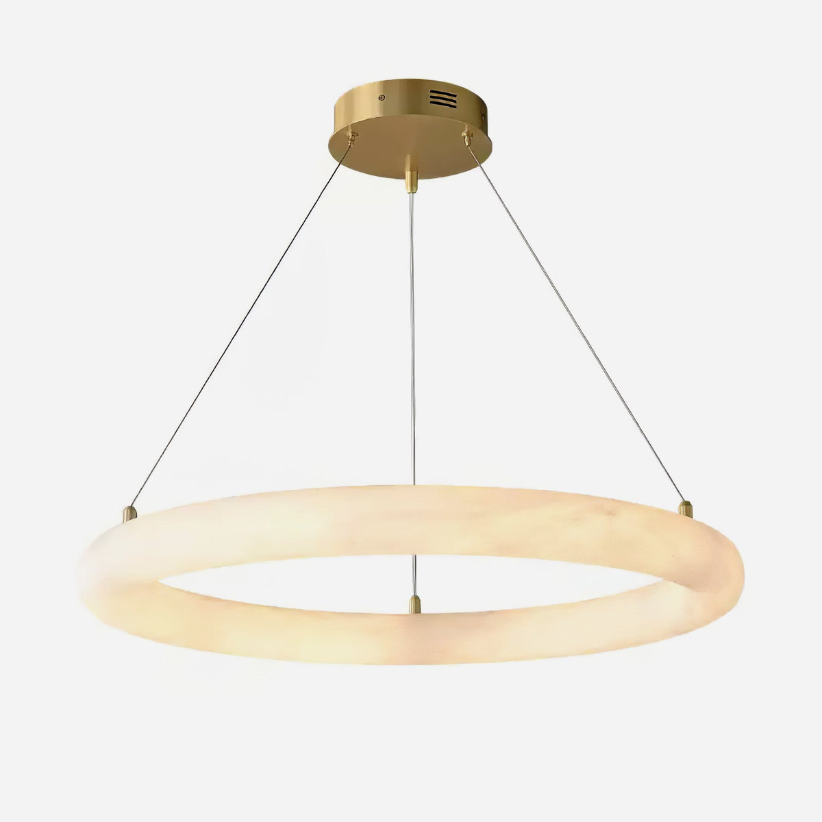 Erzorila ronde albasten hanglamp met goudkleurige accenten