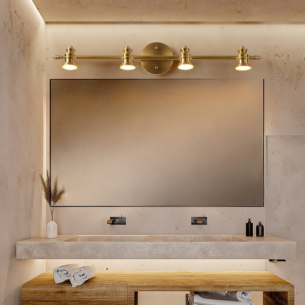 Corten messing wandlamp