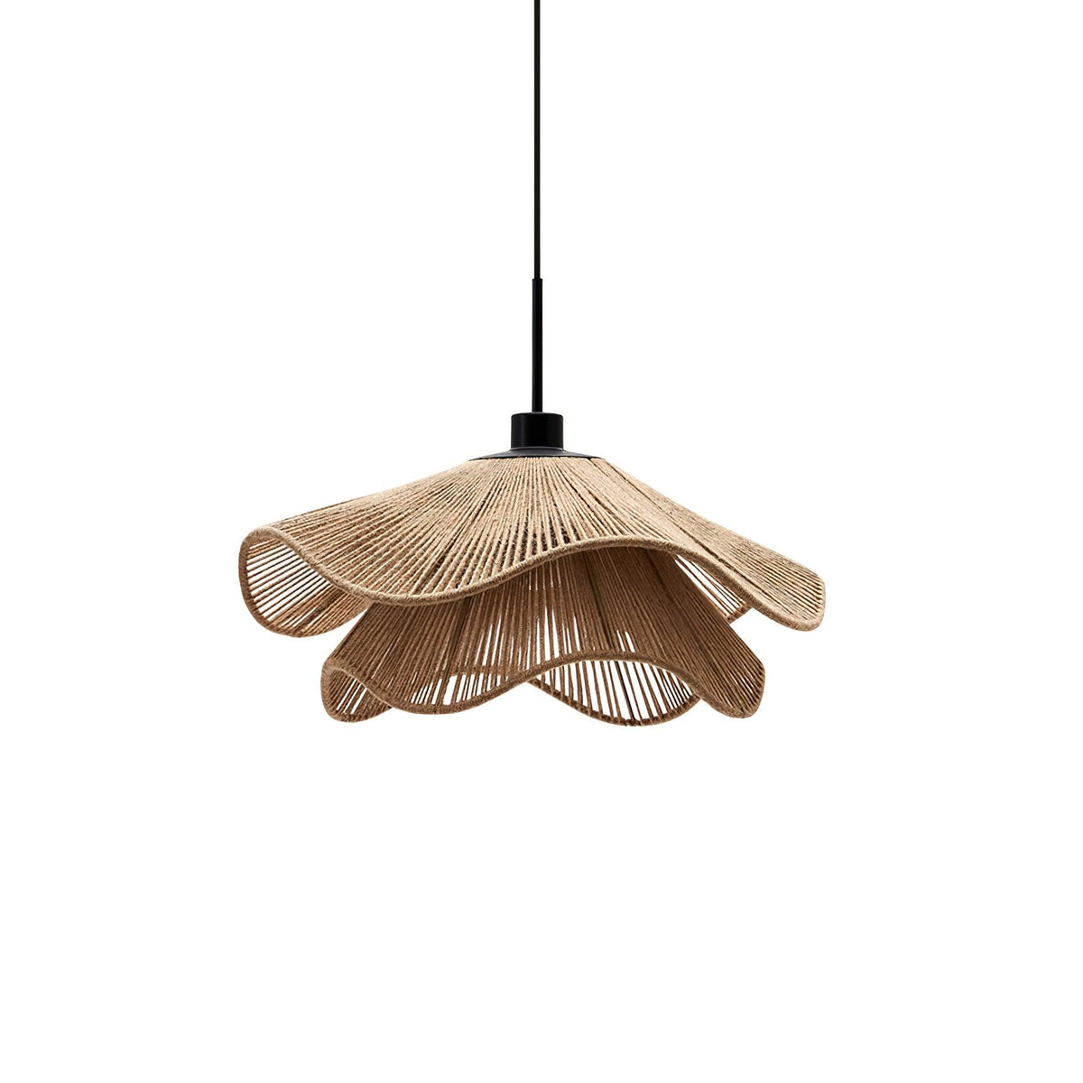 Avenaenne hanglamp handgemaakt strooien hoed dubbele laag