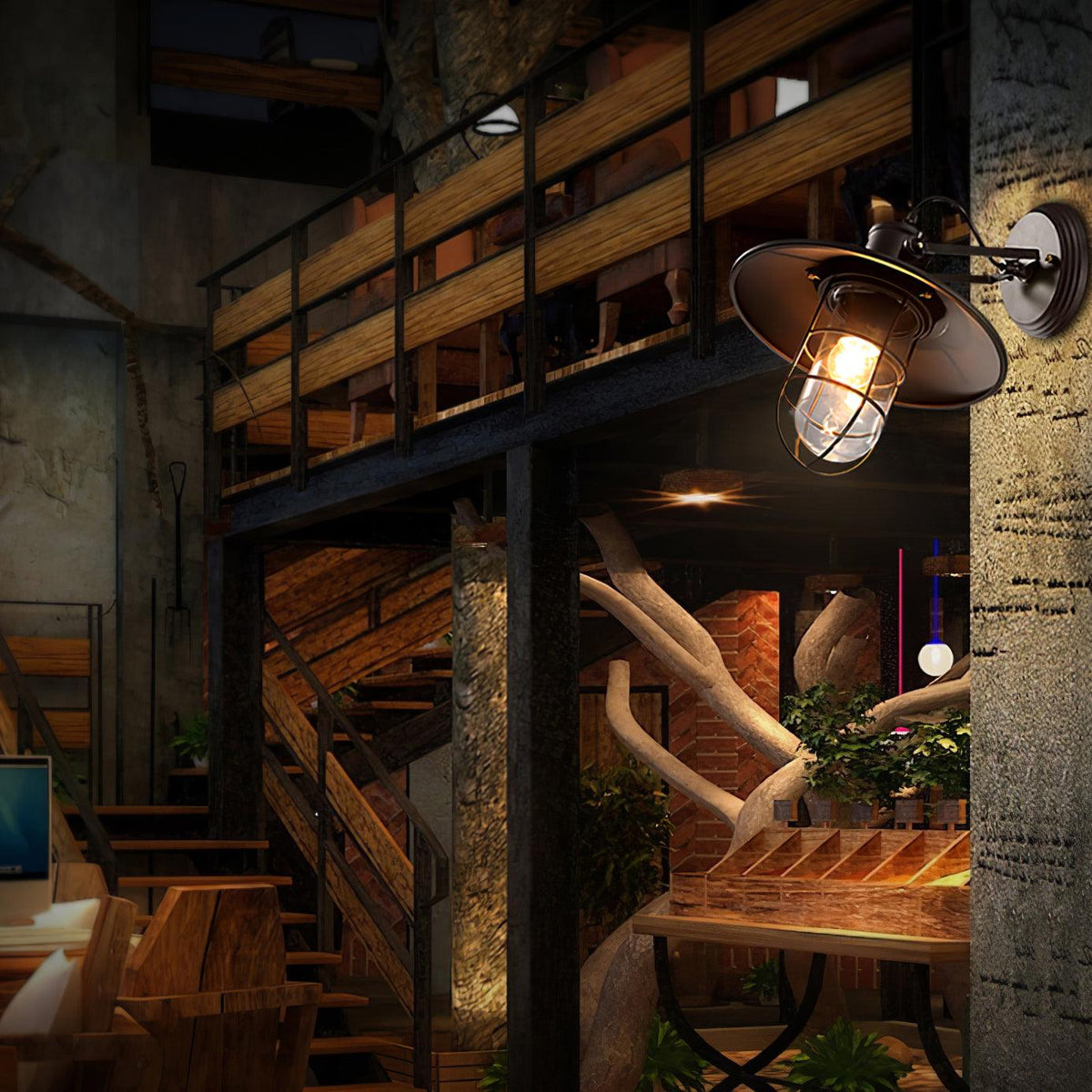 Eiraniella Abnormal Harbour Industriële wandlamp van glas