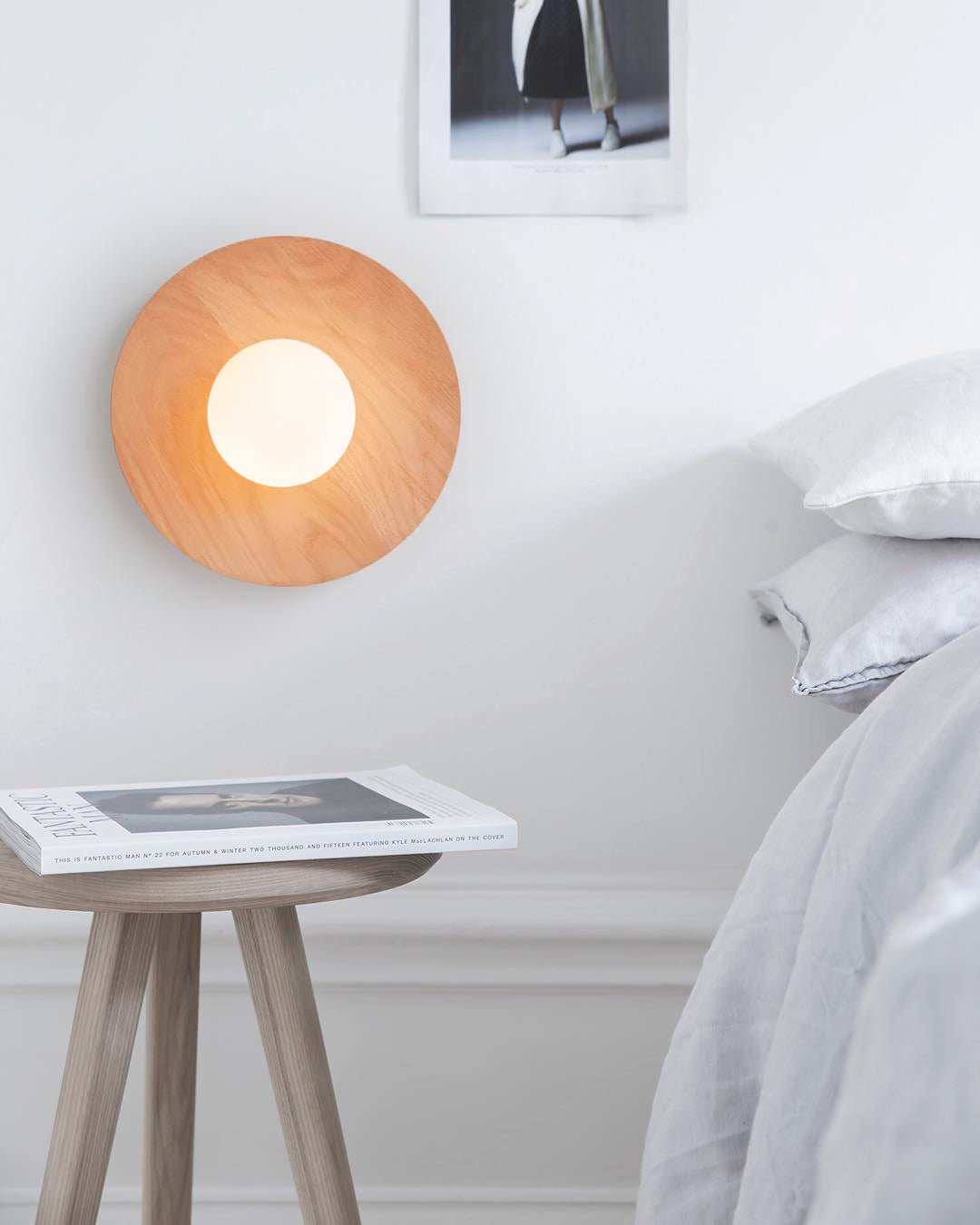 Eloza moderne minimalistische wandlamp van hout en glas