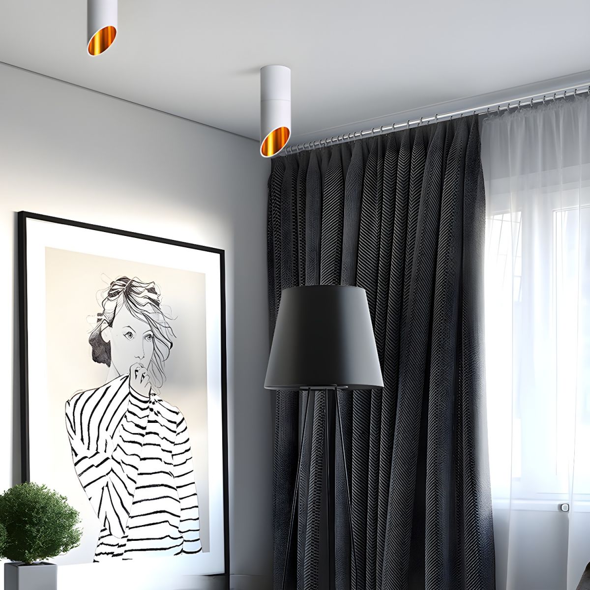 Mirinel Moderne minimalistische buisplafondlamp naar beneden