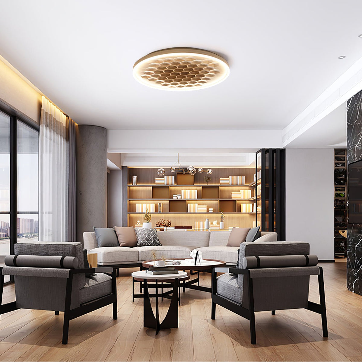 Cevynira Textured brons Vlakke plafondlamp