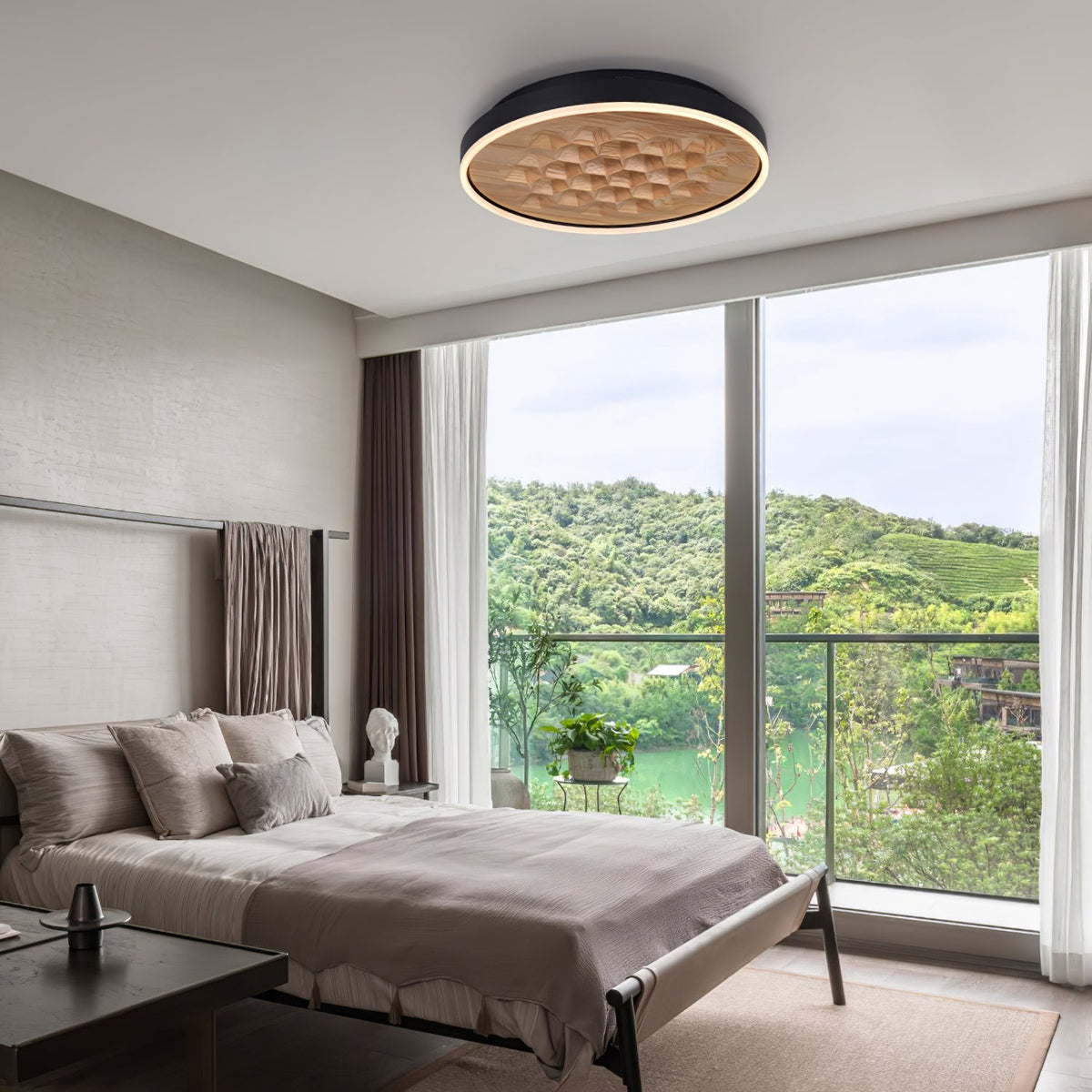 Cevynira Textured brons Vlakke plafondlamp