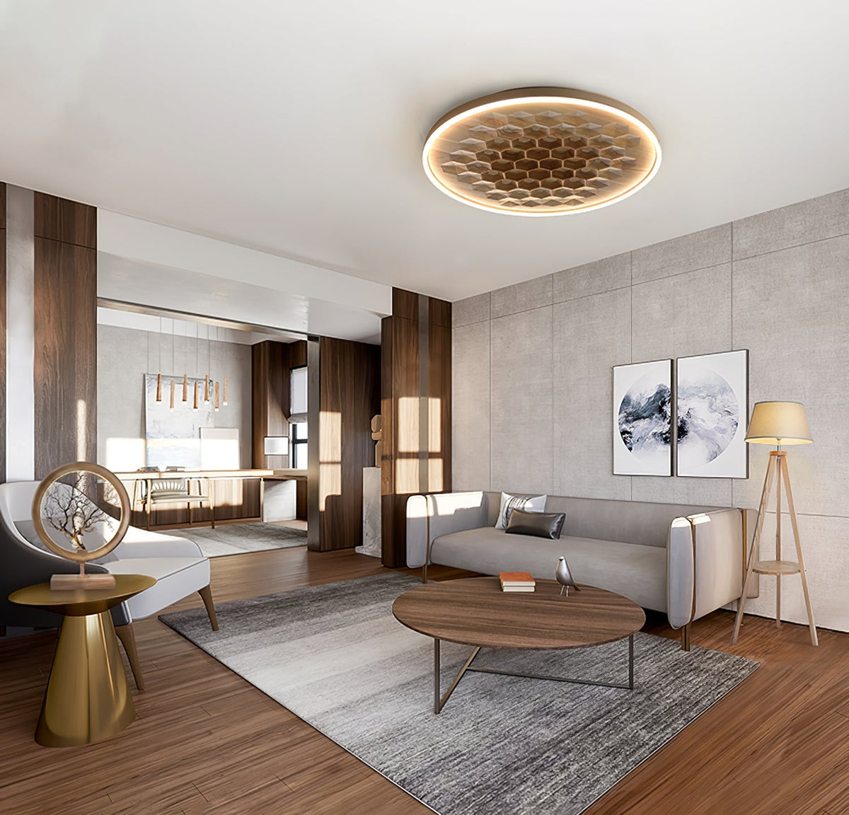 Cevynira Textured brons Vlakke plafondlamp