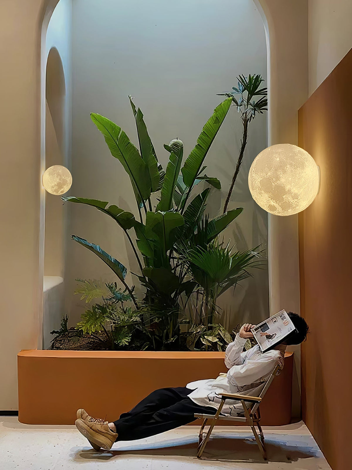 Brivel Noordse kunst Maan 3D wandlamp van kunststof