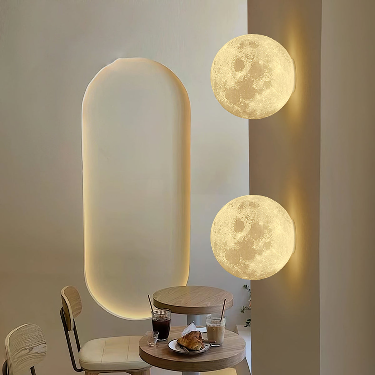 Brivel Noordse kunst Maan 3D wandlamp van kunststof