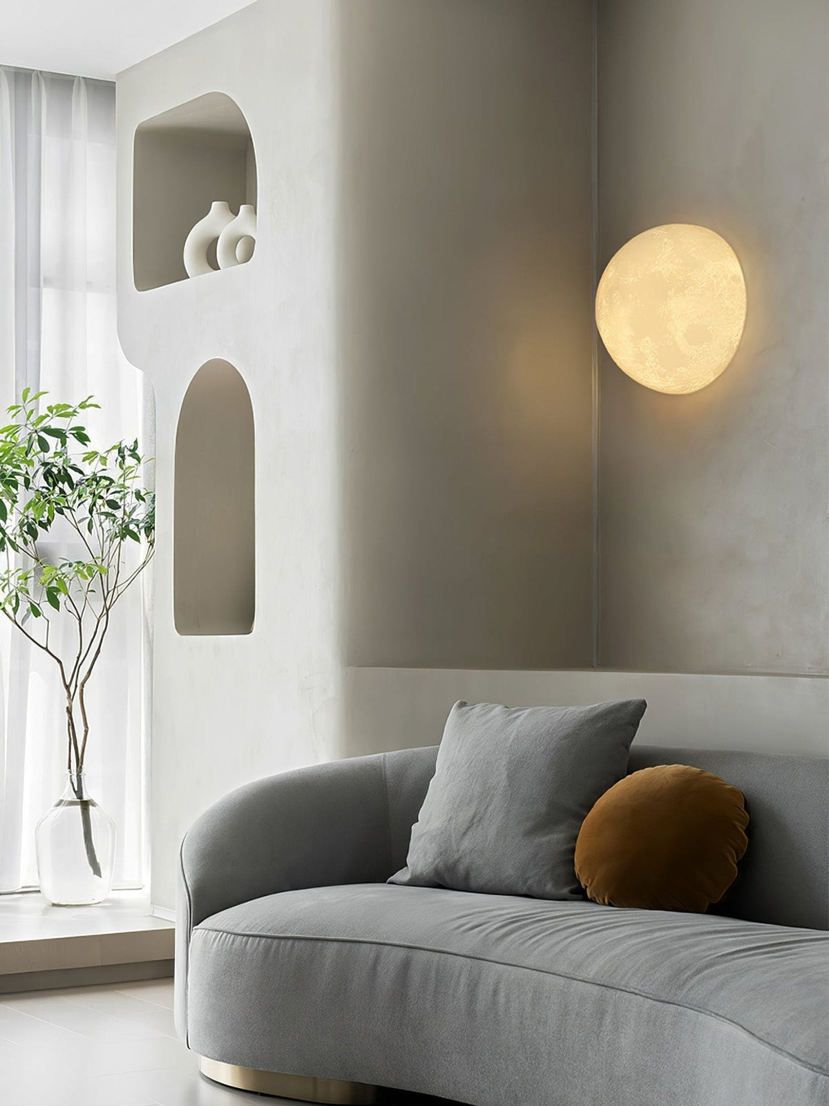 Brivel Noordse kunst Maan 3D wandlamp van kunststof