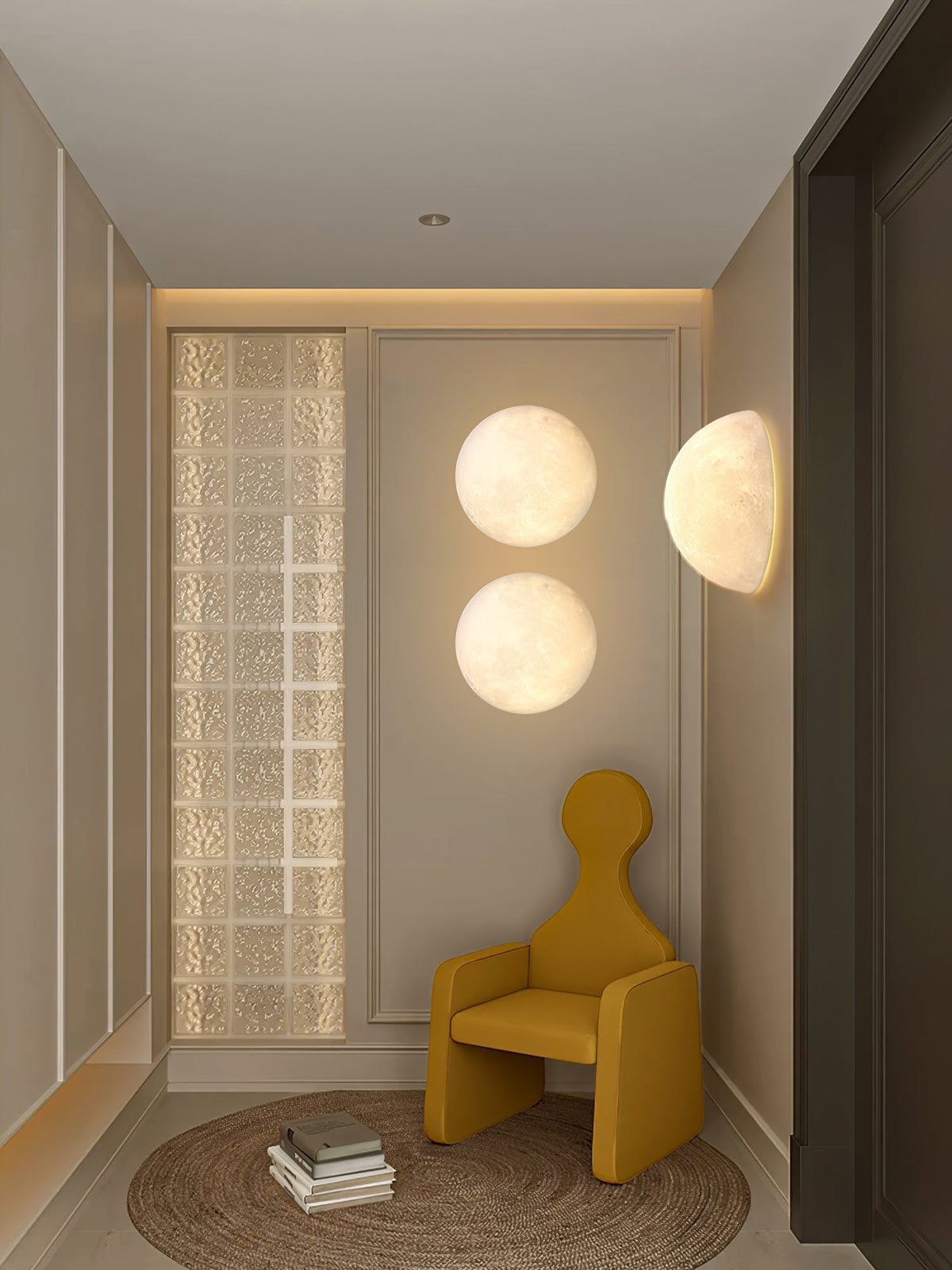 Brivel Noordse kunst Maan 3D wandlamp van kunststof
