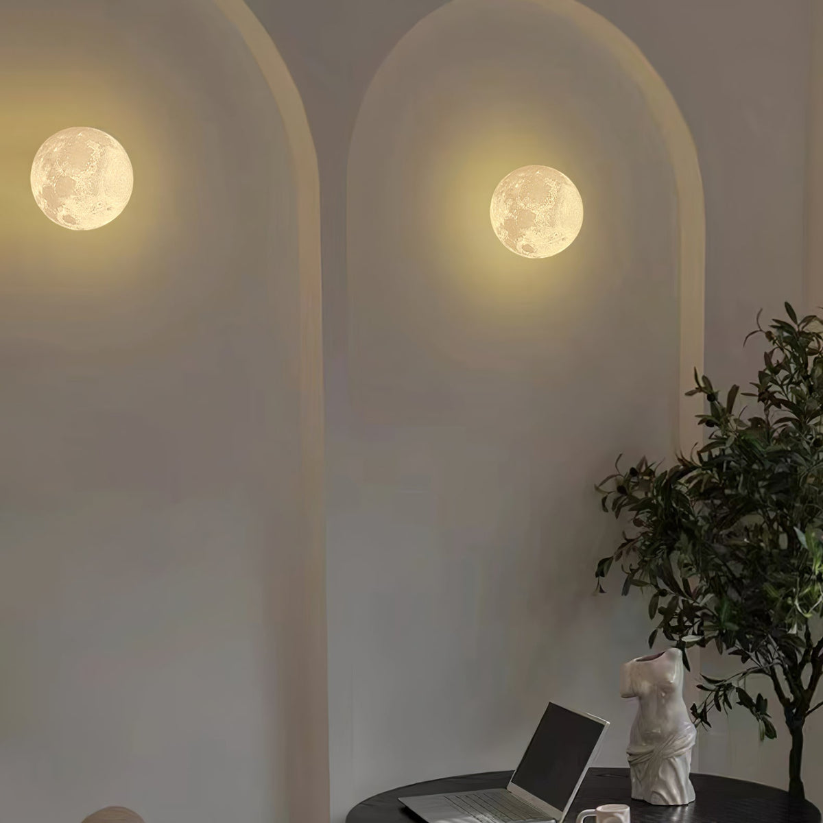 Brivel Noordse kunst Maan 3D wandlamp van kunststof