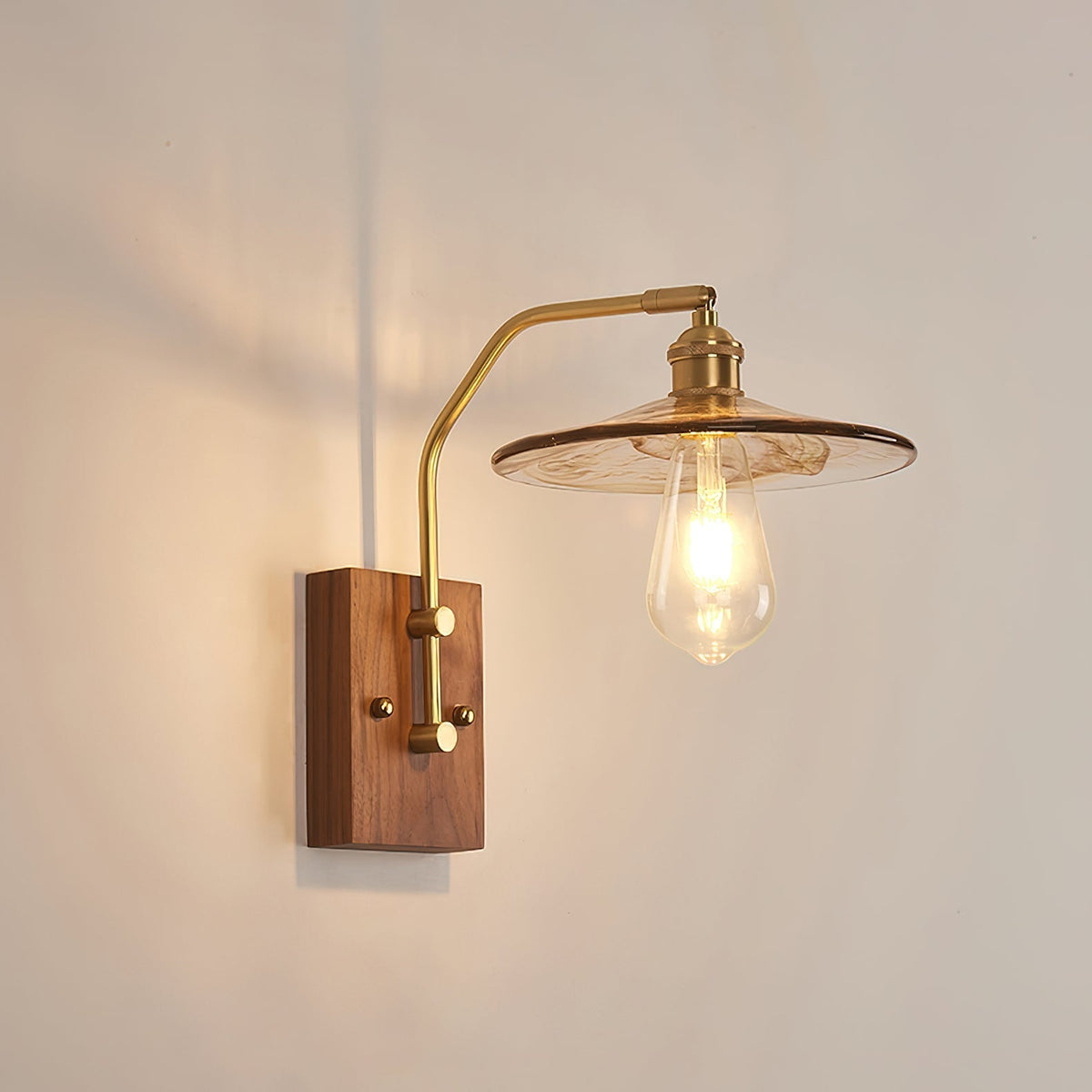 Umeris elegantie Vintage Walnoot wandlamp