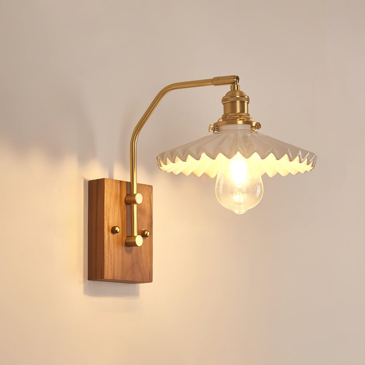 Umeris elegantie Vintage Walnoot wandlamp