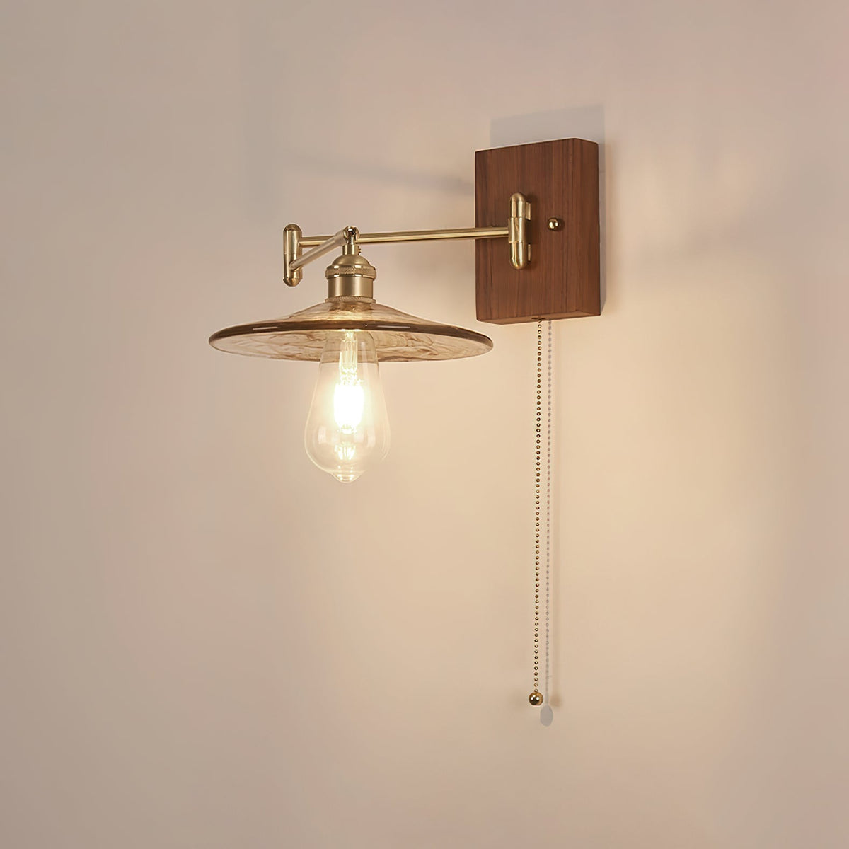 Umeris elegantie Vintage Walnoot wandlamp