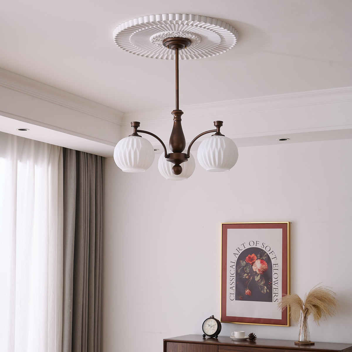 Vaslen kroonluchter Orb vintage