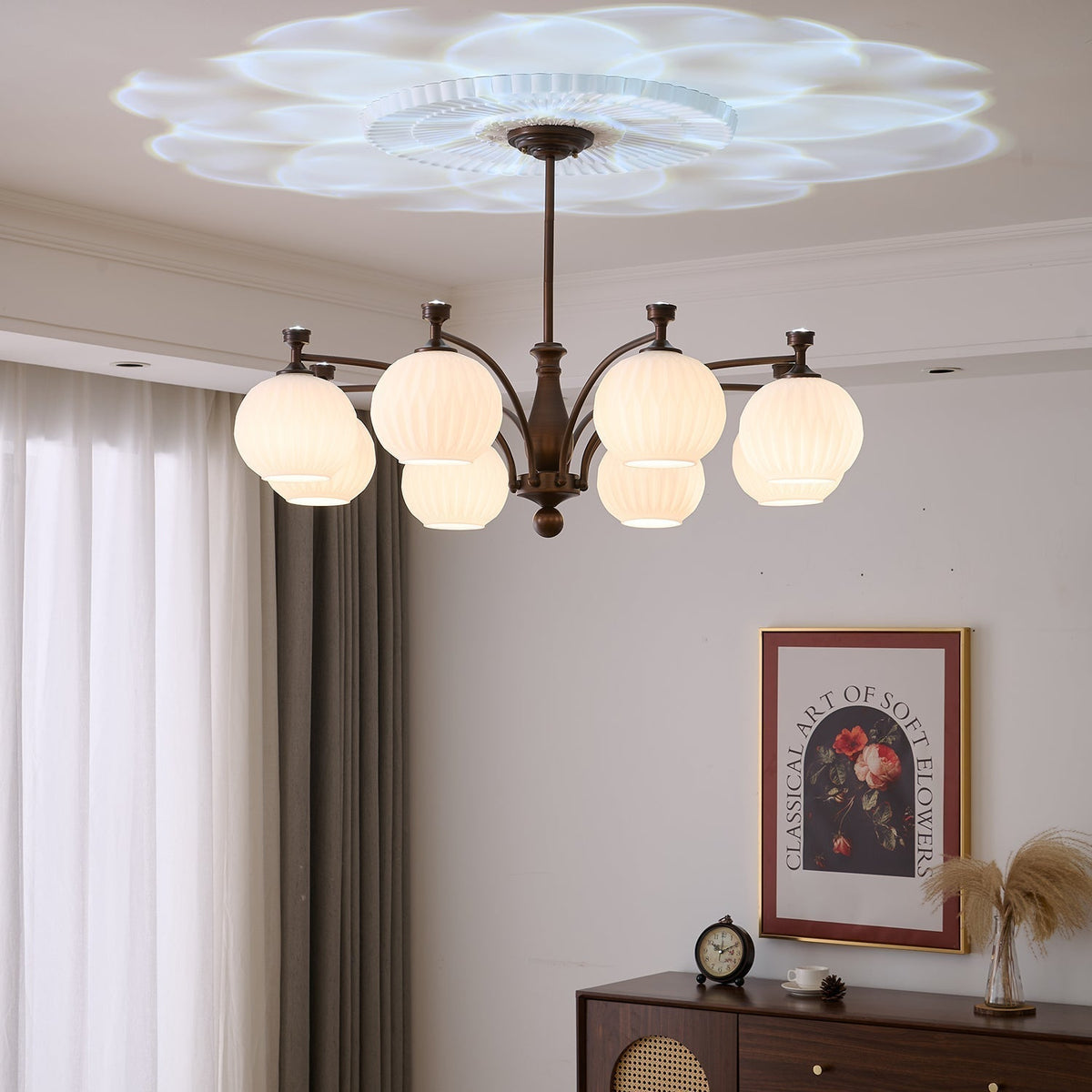 Vaslen kroonluchter Orb vintage