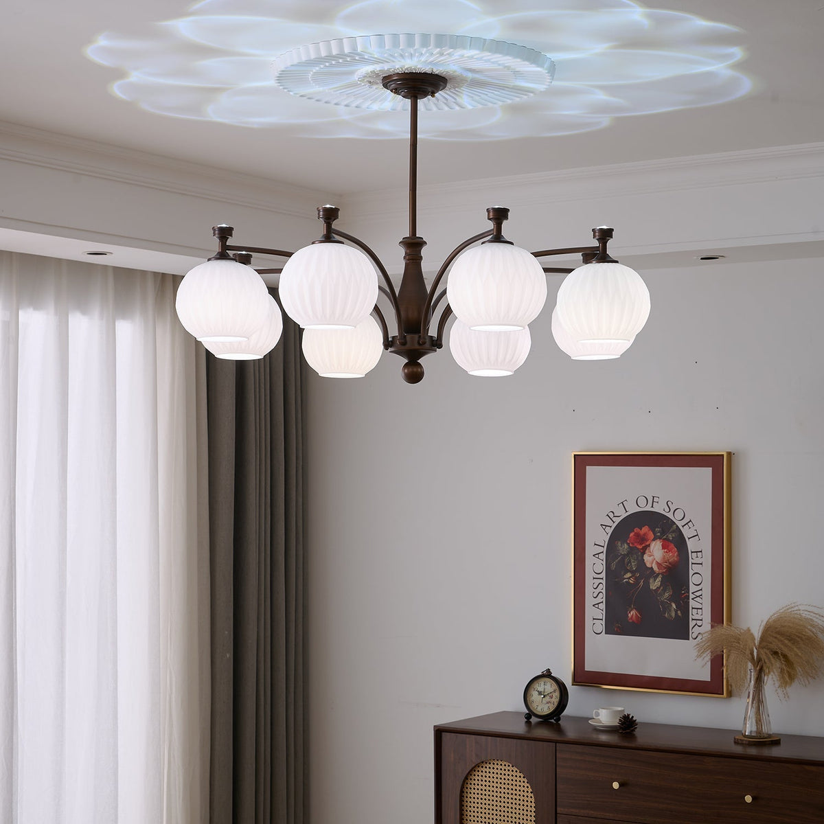 Vaslen kroonluchter Orb vintage
