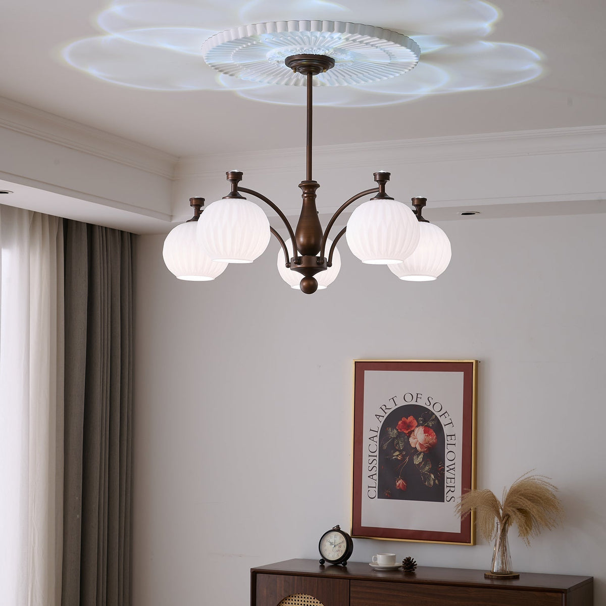 Vaslen kroonluchter Orb vintage