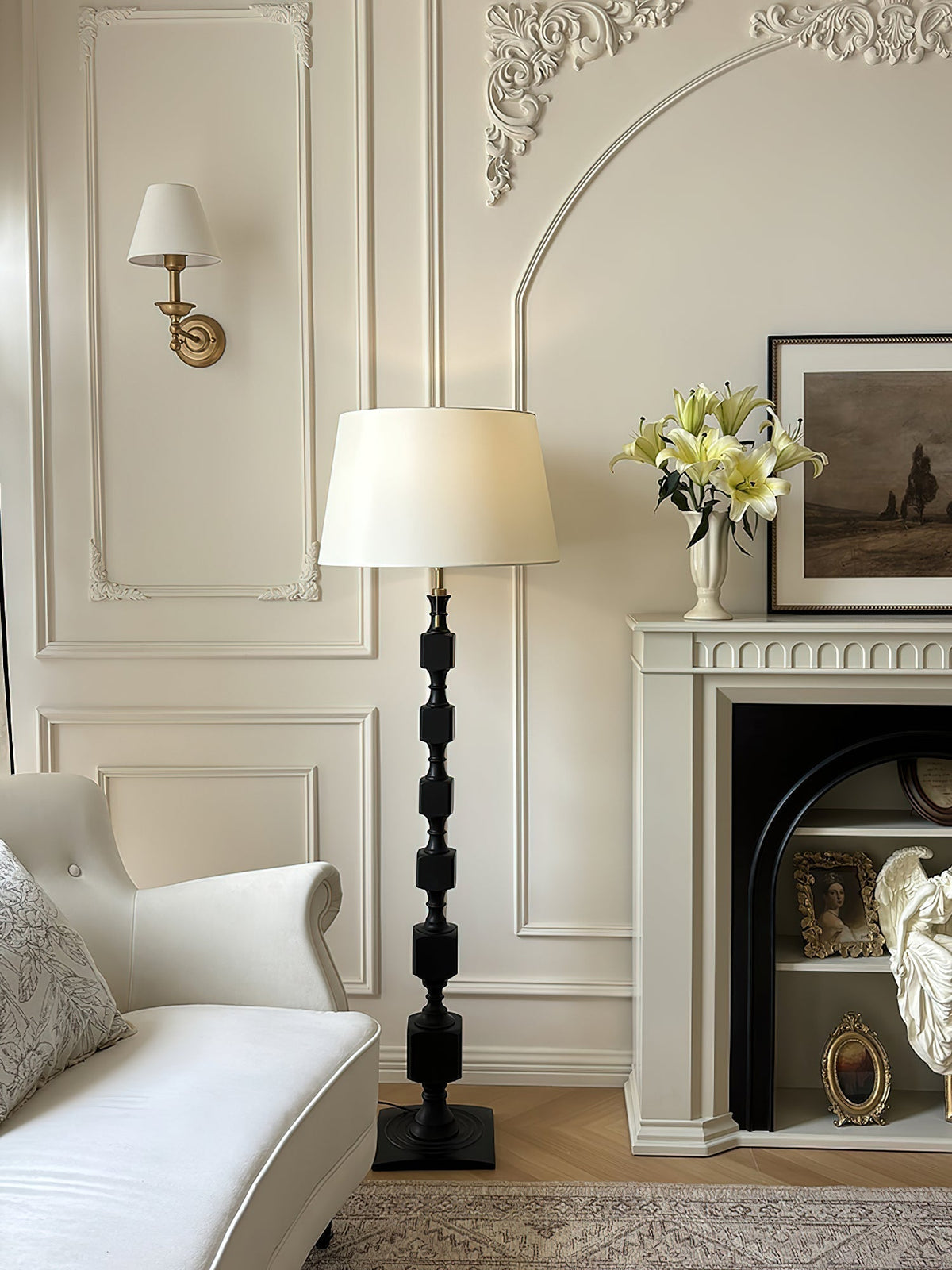 Sylarelle Houten vloerlamp in walnootkleur