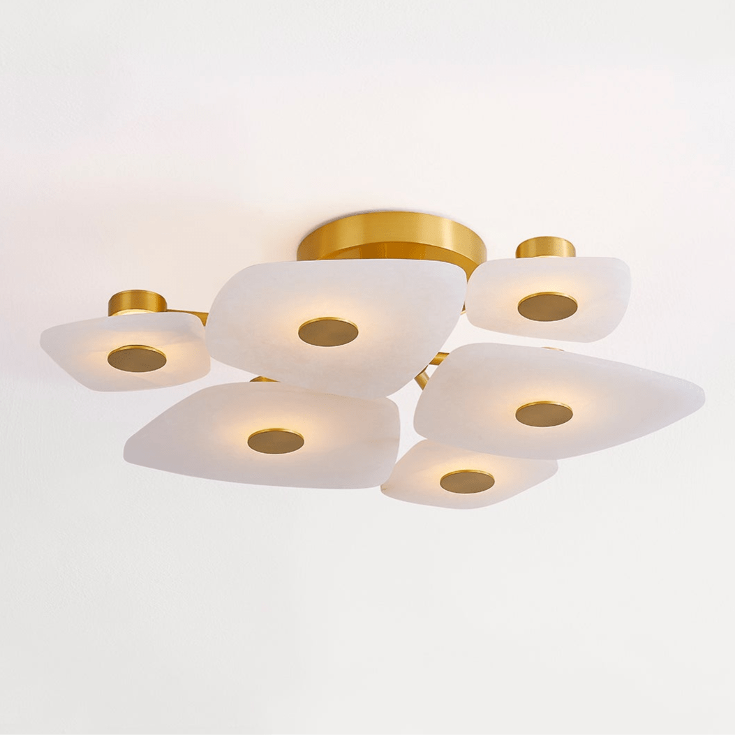 Ilsilyra bloemblaadje-gevormde glazen plafondlamp