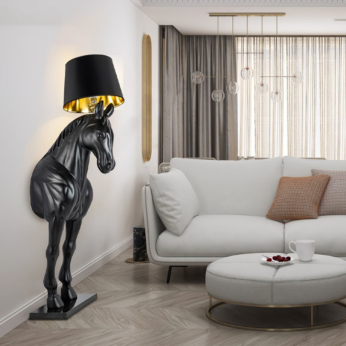 Derion vloerlamp van stof en hars