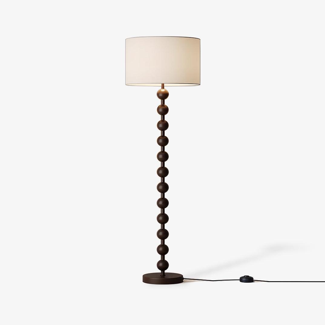 Paston houten vloerlamp met stoffen kap