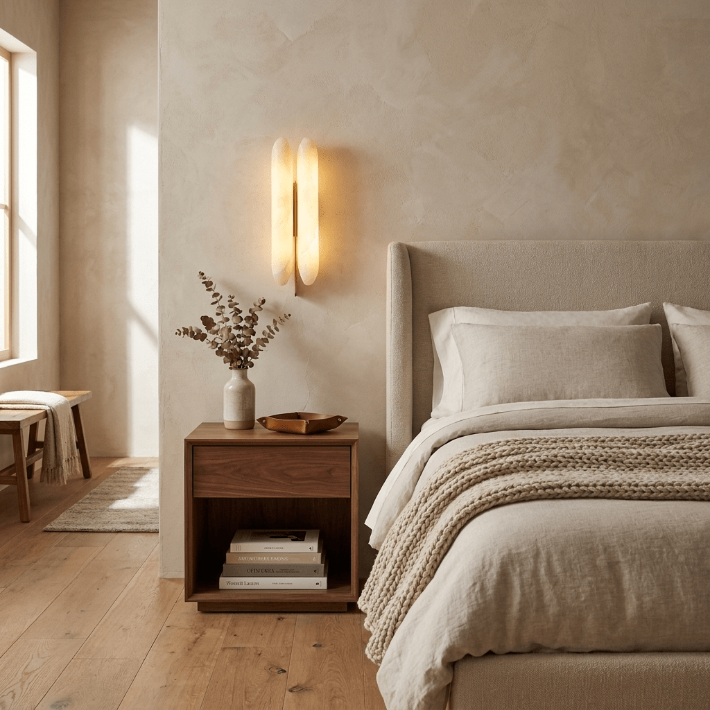 Husk albasten wandlamp