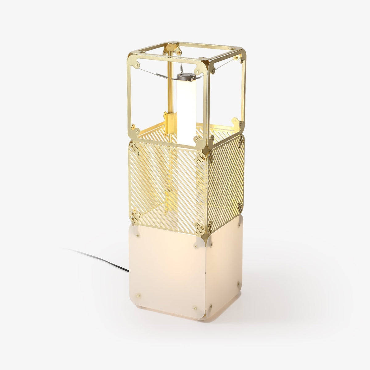 LuxeGrid vloerlamp in messing