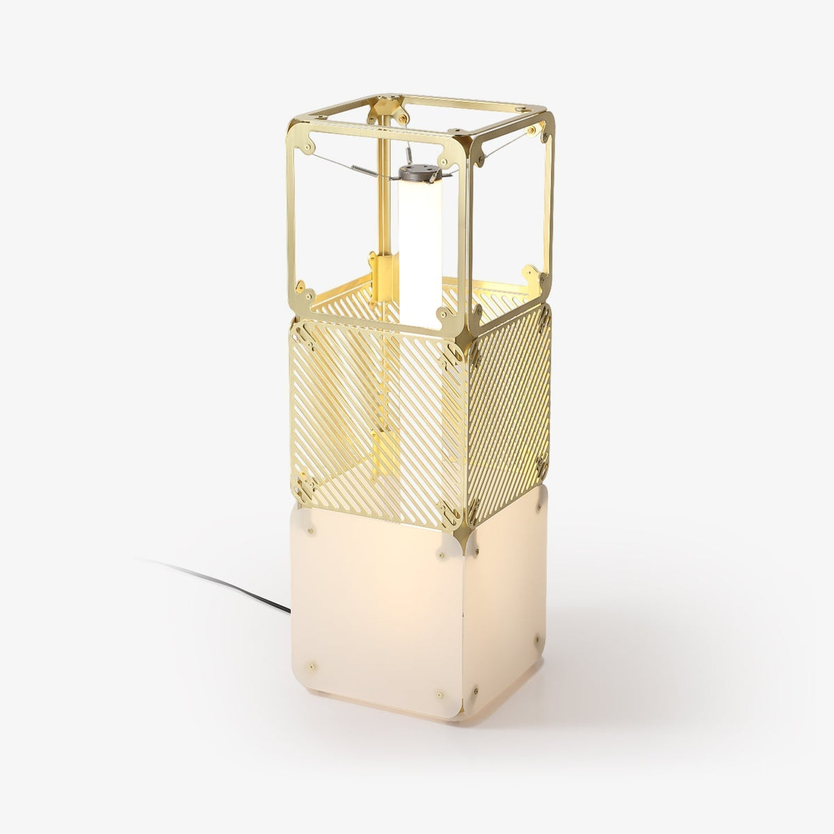 LuxeGrid vloerlamp in messing