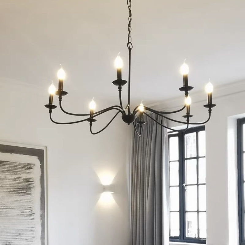 Alessio Vintage LED  Kroonluchter Zwart Goud Metaal Slaapkamer Woonkamer
