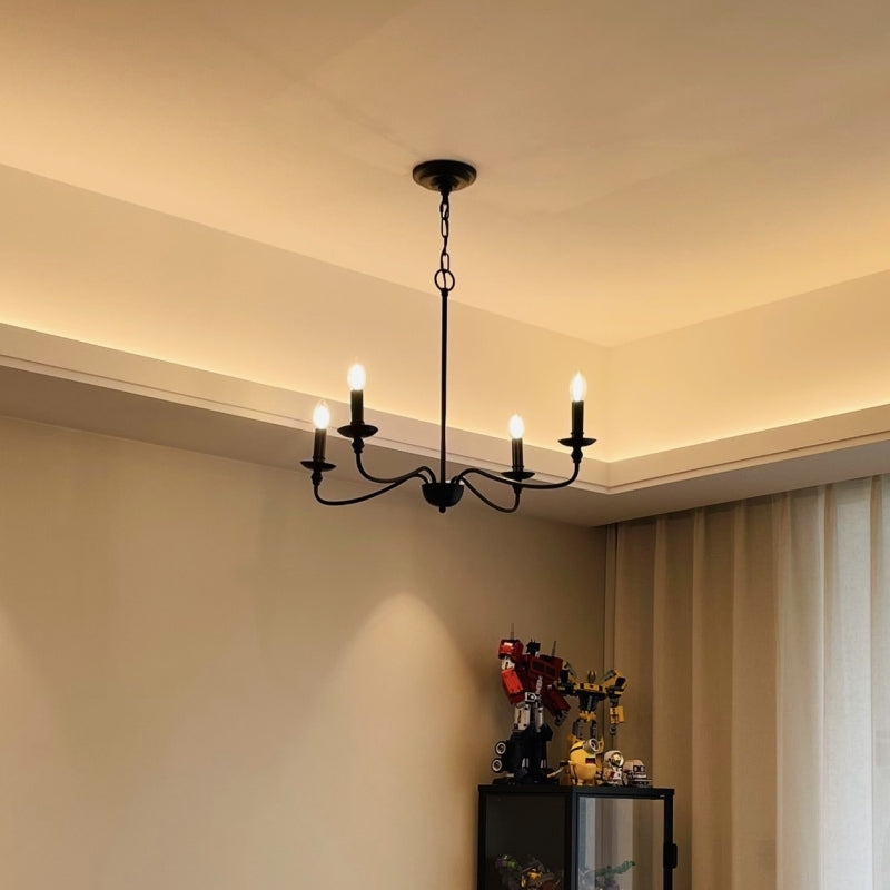 Alessio Vintage LED  Kroonluchter Zwart Goud Metaal Slaapkamer Woonkamer