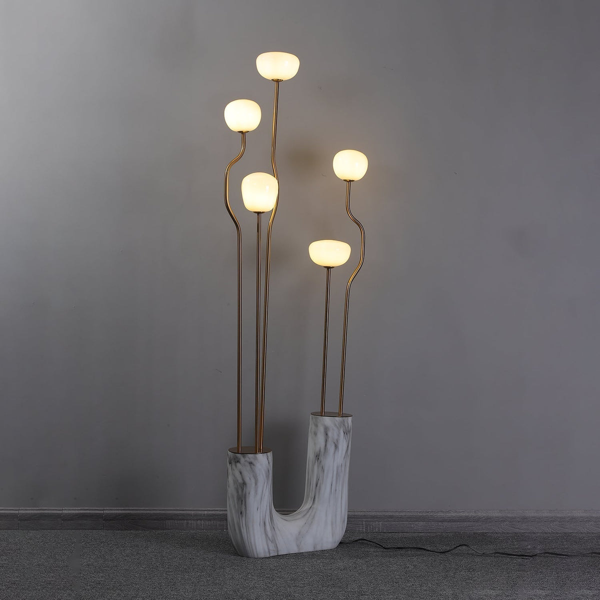 Lumon vloerlamp in marmer en messing, modern