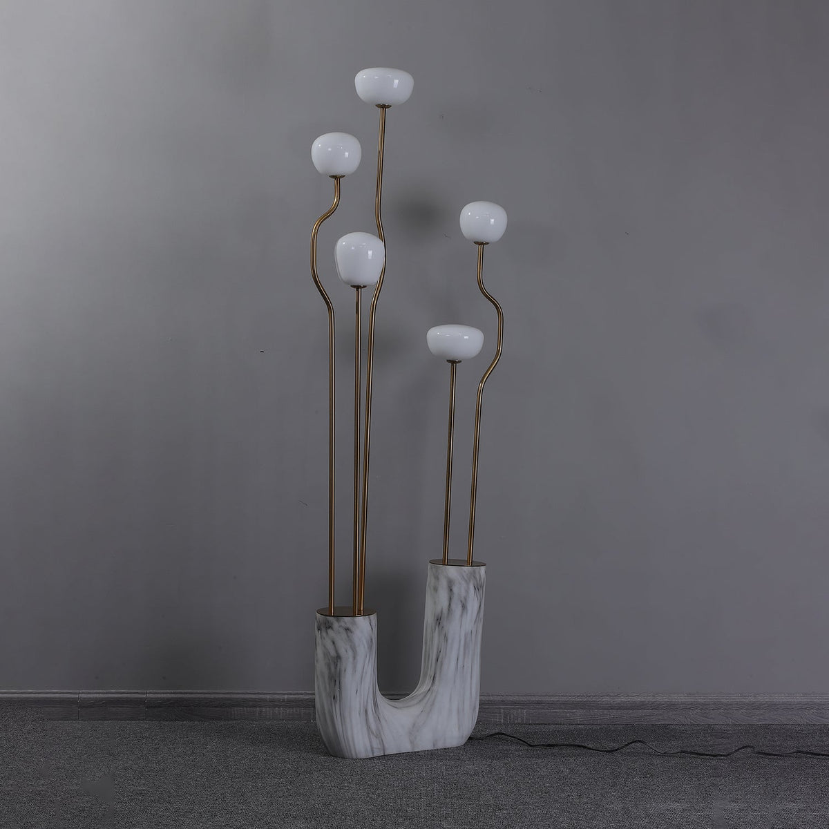 Lumon vloerlamp in marmer en messing, modern