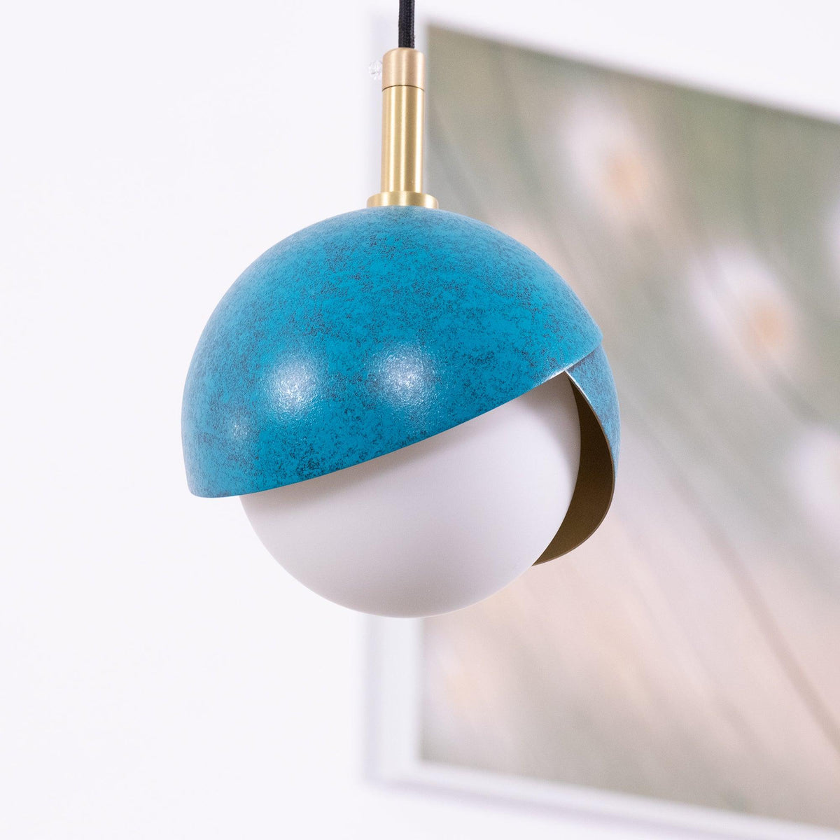 Jynara Hanglamp Messing genest opaal Bolvormig modern